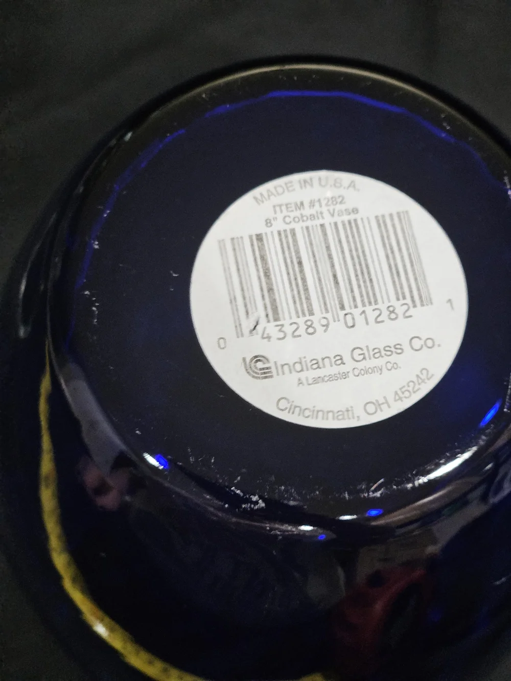 Vtg Indiana Glass Cobalt Blue Illusions Swirl Vase 8